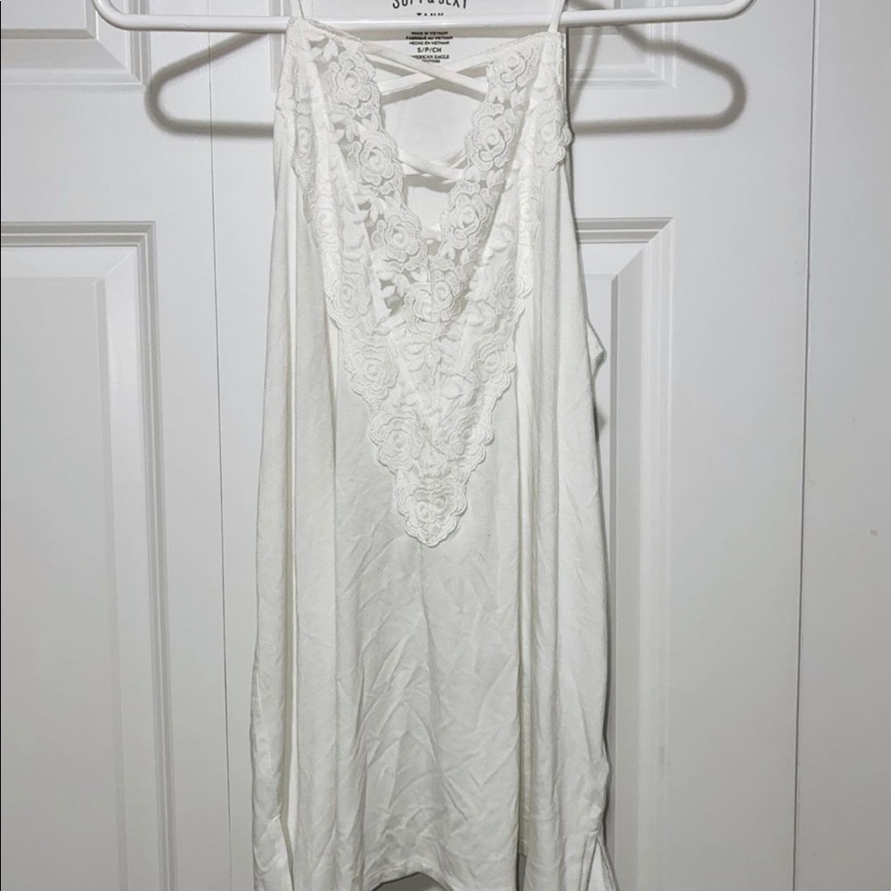 White Tank Top with Criss Cross